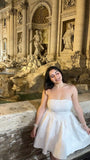 Pretty A Line Strapless Satin Short Homecoming Dress 18th Birthday Outfits HZ1024