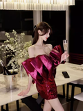 Elegant Sheath Strapless Sequin 18th Birthday Dress Short Homecoming Dresses HZ1024