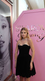 Lovely A Line Sweetheart Black Satin Beads Short Homecoming Dress 16th Birthday Outfits HZ1024