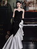 Sexy Mermaid Sweetheart Sequin Black Prom Dresses HZ1024