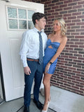 Chic Mermaid Sweetheart Satin Short Homecoming Dress 20th Birthday Outfits HZ1024
