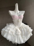Style Cute 16th Ball Gown Spaghetti Straps Satin Lace Short Homecoming Dress Birthday Outfits HZ1024