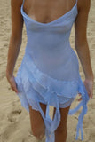 Chic A Line Spaghetti Straps Chiffon Ruffle Short Homecoming Dress 19th Birthday Outfits HZ1024
