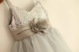 Pretty A Line Spaghetti Straps Tulle Sequin Flower Girl Dress HZ1024