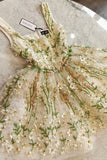 Cute Lace Flowers Homecoming Dresses Short Prom Dress Birthday Dress HZ1024
