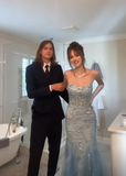 Gorgeous Mermaid Spaghetti Straps Tulle Sequin Long Prom Dress, Evening Dress HZ1024