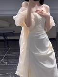 Fairytale Mermaid Off The Shoulder White Long Wedding Dresses HZ1024