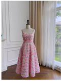 Cute A line Spaghetti Straps Flowers Lace Birthday Outfit Homecoming Dresses HZ1024