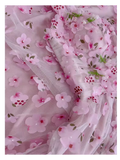 Cute A Line Pink Tulle Flowers Long Prom Dress HZ1024