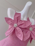 Unique A line Straps Pink Homecoming Dress 18th Birthday Outfit HZ1024