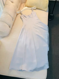 Simple A line Straps White Homecoming Dress 21st Birthday Outfit HZ1024