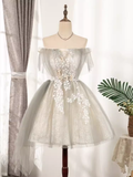 Unique A line Strapless Tulle Homecoming Dress 18th Birthday Outfits HZ1024