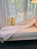 Simple A line Scoop Neckline Satin Pink Prom Dress HZ1024
