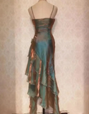 Sexy High Low Olive Green Prom Dress Evening Dress HZ1024