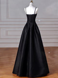 Sexy Wine Red A-Line Straps Satin Long Burgundy Prom Dresses HZ1024