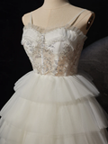 White Sweetheart Neck High Low White Prom Dress HZ1024