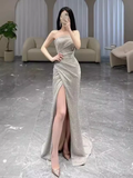 Sexy Mermaid Strapless Sequin Long Prom Dress HZ1024
