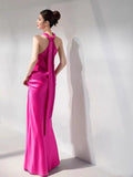 Sexy Mermaid High Neckline Long Prom Dress Wedding Guest Dresses HZ1024