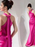 Sexy Mermaid High Neckline Long Prom Dress Wedding Guest Dresses HZ1024