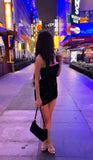 Sparkly Mermaid Strapless Black Satin Sequin Short Homecoming Dress 19th Birthday Outfits HZ1024