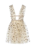 Simple A-line Star Tulle Short Homecoming Dresses Birthday Dress HZ1024
