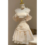 Cute A line Chiffon Straps Homecoming Dress with Ruched Bodice HZ1024