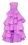 Luxurious Ball Gown Strapless Pink Prom Dress Long Evening Dress HZ1024